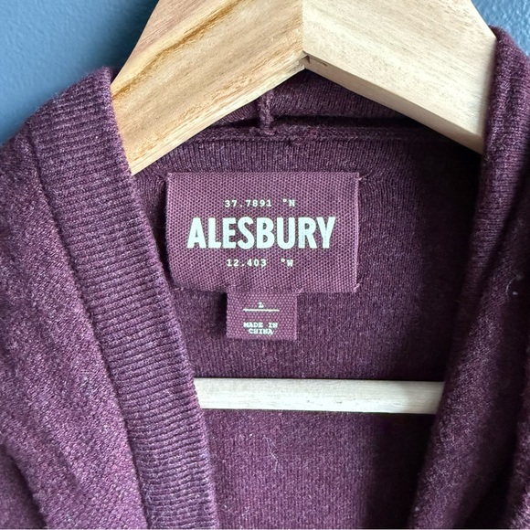 Alesbury Mens Cotton Hoodie Sweater Pullover in Maroon Size Large - Picture 3 of 5